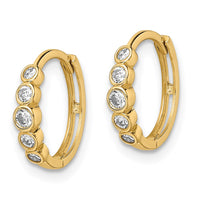 Thumbnail for 14K CZ Hinged Hoop Earrings