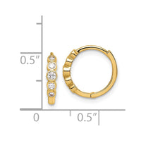 Thumbnail for 14K CZ Hinged Hoop Earrings