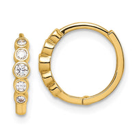 Thumbnail for 14K CZ Hinged Hoop Earrings