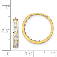 Thumbnail for 14K CZ Hinged Hoop Earrings