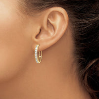Thumbnail for 14K CZ Hinged Hoop Earrings