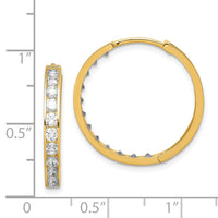 Thumbnail for 14K CZ Hinged Hoop Earrings