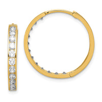 Thumbnail for 14K CZ Hinged Hoop Earrings