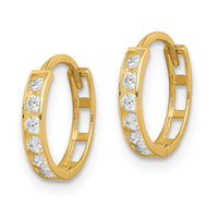 Thumbnail for 14K CZ Hinged Hoop Earrings