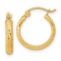 Thumbnail for 14K Diamond Cut Hoop Earrings