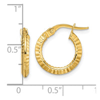 Thumbnail for 14k Polished and Textured Hoop Earrings
