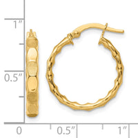 Thumbnail for 14k Polished and Satin Hoop Earrings