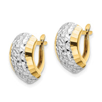 Thumbnail for 14k w/ White Rhodium Diamond-cut Hinged Earrings