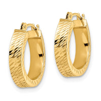 Thumbnail for 14k Polished Diamond-cut Hoop Earrings