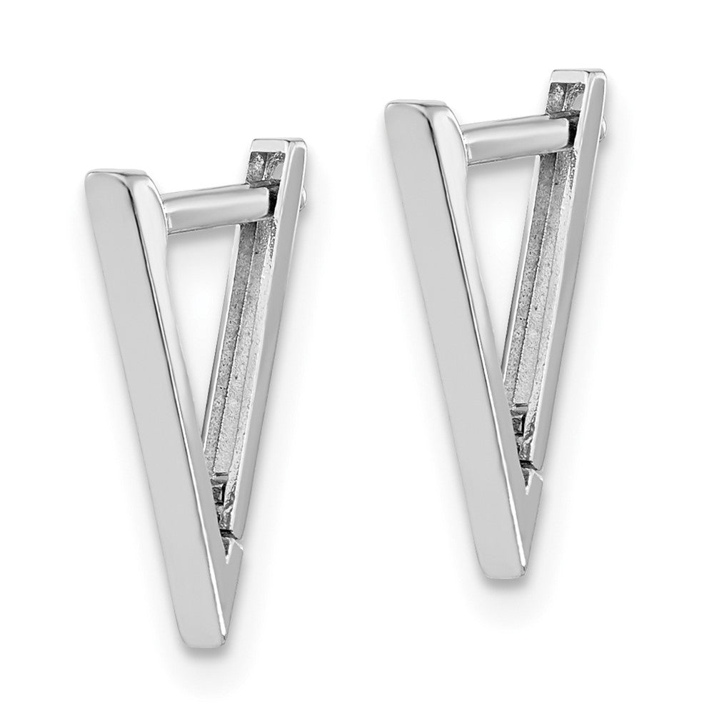 14K Polished Triangle Hoop Earrings