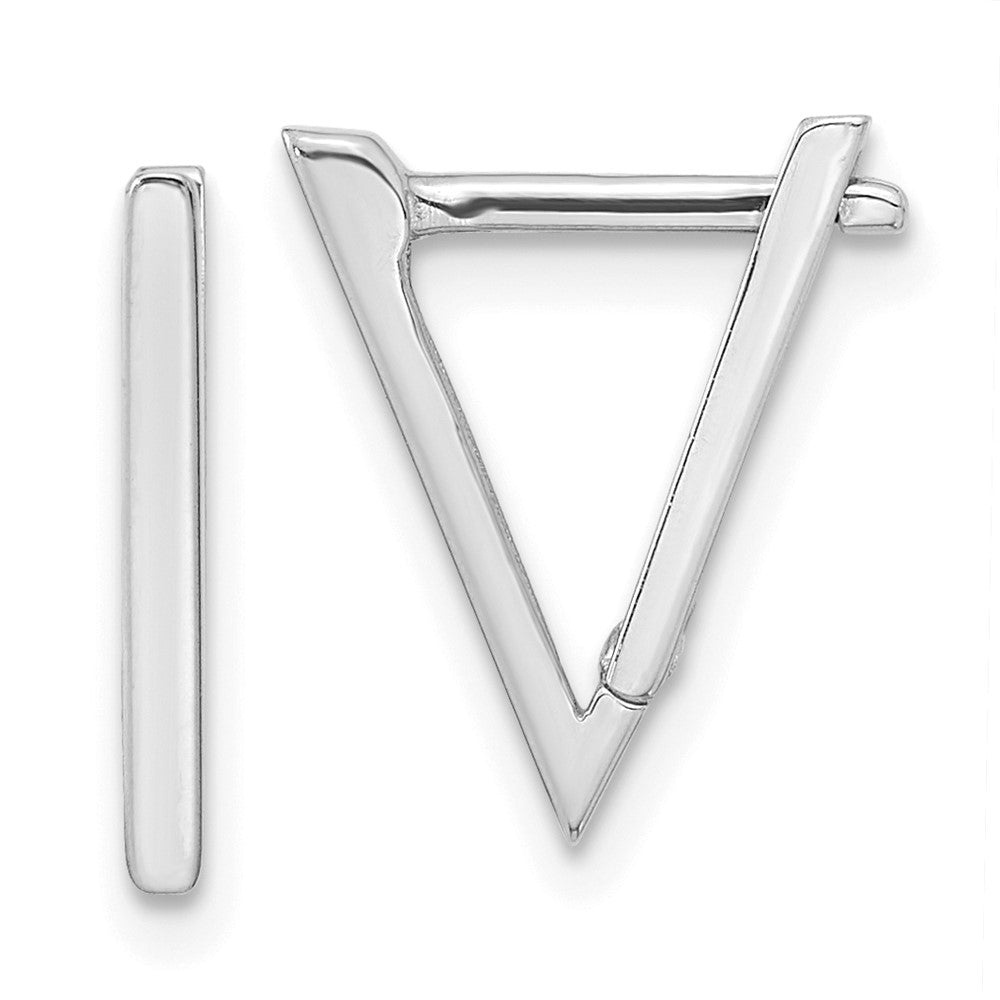 14K Polished Triangle Hoop Earrings