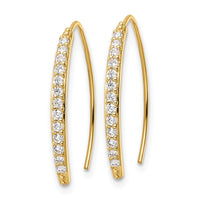 Thumbnail for 14k Polished CZ Wire Dangle Earrings