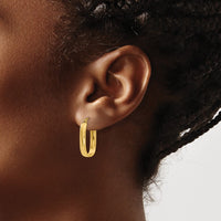 Thumbnail for 14k Polished 3.5mm Oval Hoop Earrings