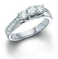 Thumbnail for ROUND 3 STONE RING WITH SIDES