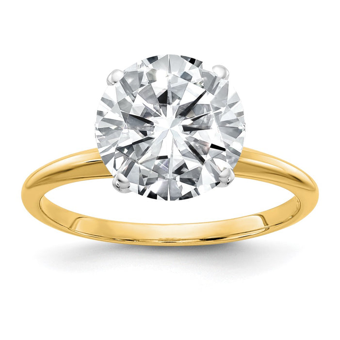 14k 3ct. G H I True Light Round Moissanite Solitaire Ring