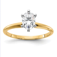Thumbnail for 14k 7/8ct. G H I True Light Oval Moissanite Solitaire Ring
