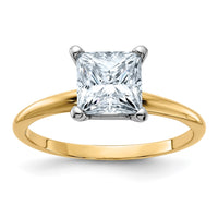 Thumbnail for 14k 1 3/4ct. D E F Pure Light Princess Moissanite Solitaire Ring