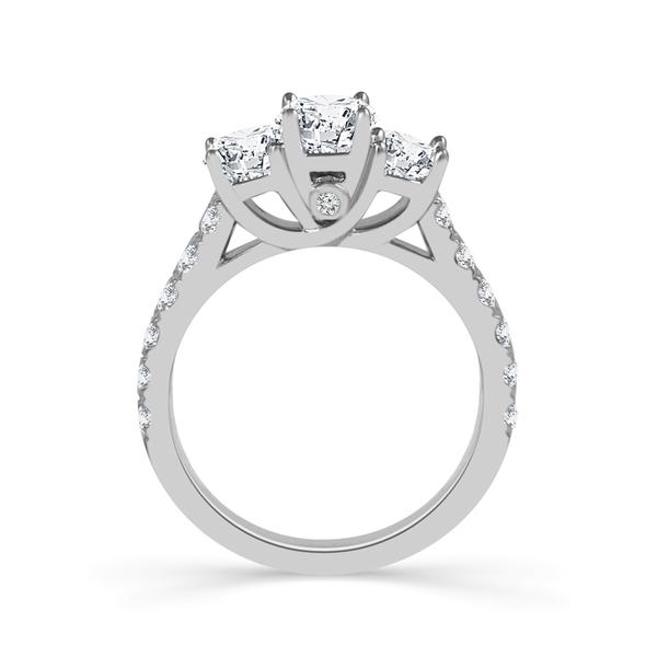 OVAL 3 STONE RING WITH SIDES