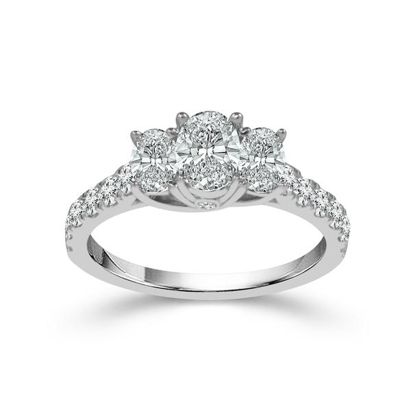 OVAL 3 STONE RING WITH SIDES