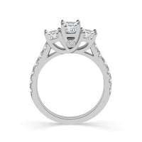 Thumbnail for PRINCESS 3 STONE RING WITH SIDES