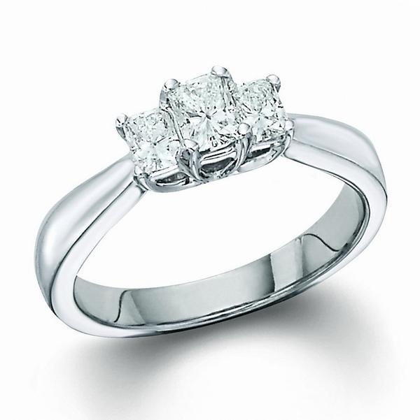 Radiant Cut 3 Stone Ring