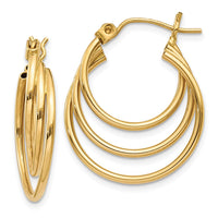 Thumbnail for 14k Triple Hoop Earrings