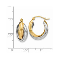 Thumbnail for 14k Two-tone Polished Double Hoop Earrings