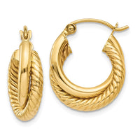 Thumbnail for 14k Polished Twisted Double Hoop Earrings