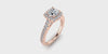 Round Center Halo with Side Diamonds Engagement Ring-Angelucci-Jewelry
