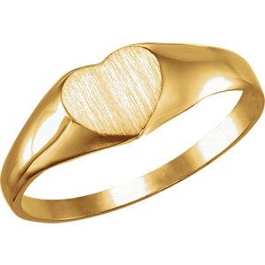 14K Yellow Heart Signet Ring  Stuller Default Title  