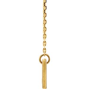 18K Yellow Gold-Plated Sterling Silver .03 CT Diamond Bar Engravable 18" Necklace  STULLER Default Title  
