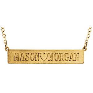 18K Yellow Vermeil Engravable Bar 19.5" Necklace  STULLER Default Title  