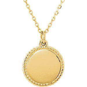 18K Yellow Vermeil Engravable Round 16-18" Rope Necklace  STULLER   