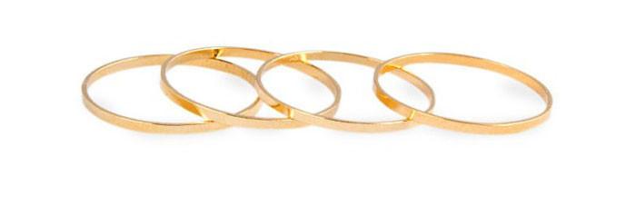 5PCS/Set Gold Stack Plain Cute Above Knuckle Ring Band Midi Ring  Angelucci Jewelry   