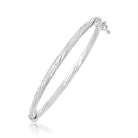 Thumbnail for 14k White Gold Polished Twist Children's Bangle Bangles Angelucci Jewelry   