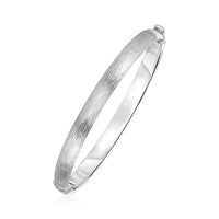 Thumbnail for Textured Hinged Bangle in Sterling Silver Bangles Angelucci Jewelry   