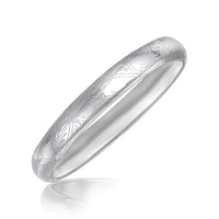 Thumbnail for Sterling Silver Rhodium Plated Baroque Motif Slim Bangle Bangles Angelucci Jewelry   