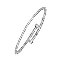 Thumbnail for Twisted Wire Bypass Style Bangle in Sterling Silver Bangles Angelucci Jewelry   
