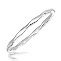 Thumbnail for Sterling Silver Twist Style Rhodium Plated Bangle Bangles Angelucci Jewelry   