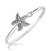 Sterling Silver Starfish Motif Slim Bangle with Rhodium Plating Bangles Angelucci Jewelry   