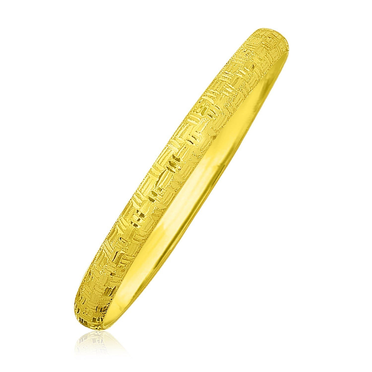 10k Yellow Gold Greek Pattern Textured Bangle Bangles Angelucci Jewelry   
