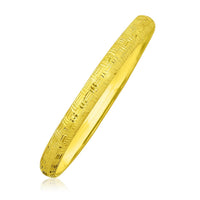 Thumbnail for 10k Yellow Gold Greek Pattern Textured Bangle Bangles Angelucci Jewelry   