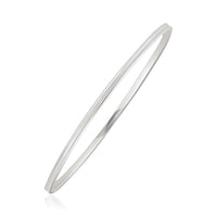 Thumbnail for 14k White Gold Concave Motif Thin  Stackable Bangle Bangles Angelucci Jewelry   
