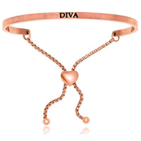 Thumbnail for Pink Stainless Steel Diva Adjustable Bracelet Bangles Angelucci Jewelry   