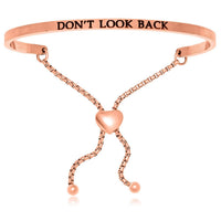 Thumbnail for Pink Stainless Steel Don't Look Back Adjustable Bracelet Bangles Angelucci Jewelry   