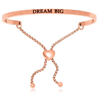 Thumbnail for Pink Stainless Steel Dream Big Adjustable Bracelet Bangles Angelucci Jewelry   