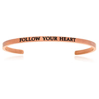 Thumbnail for Pink Stainless Steel Follow Your Heart Cuff Bracelet Bangles Angelucci Jewelry   