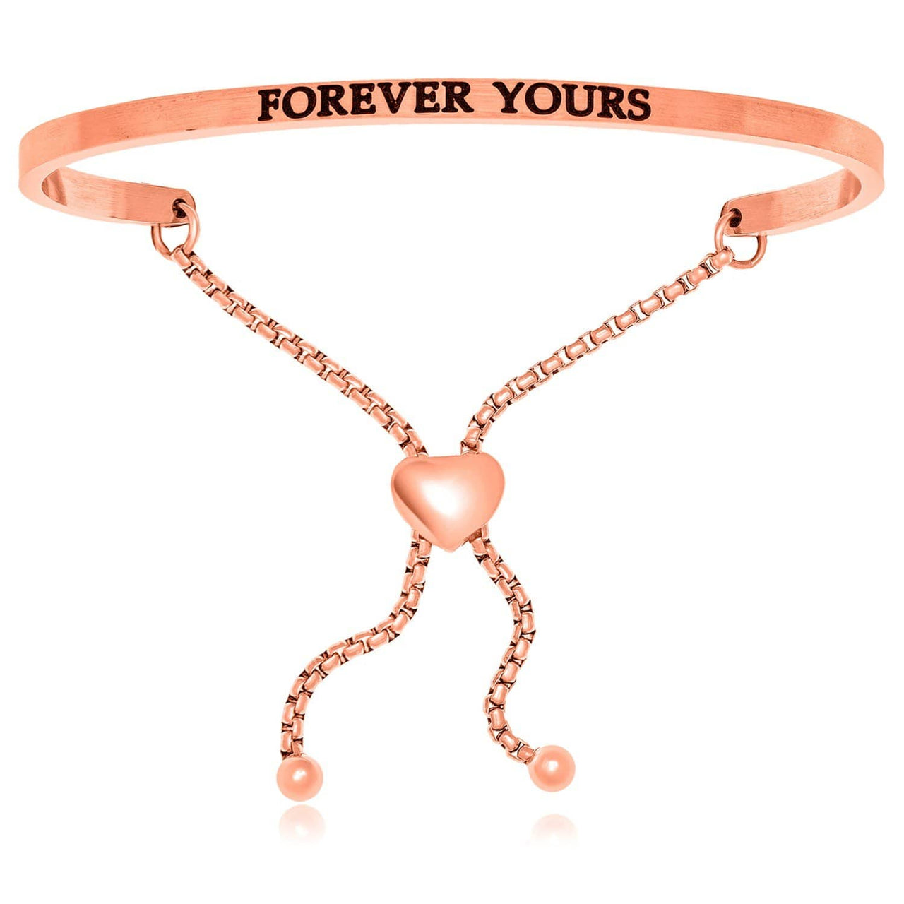 Pink Stainless Steel Forever Yours Adjustable Bracelet Bangles Angelucci Jewelry   