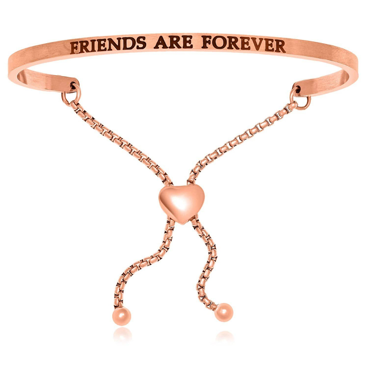 Pink Stainless Steel Friends Are Forever Adjustable Bracelet Bangles Angelucci Jewelry   
