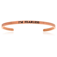 Thumbnail for Pink Stainless Steel I'm Fearless Cuff Bracelet Bangles Angelucci Jewelry   